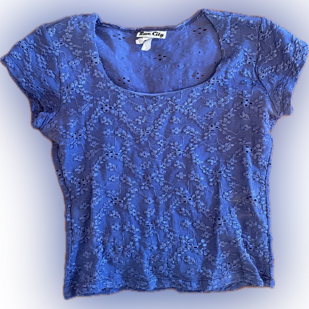 Y2K Rave City Eyelet Crop Top